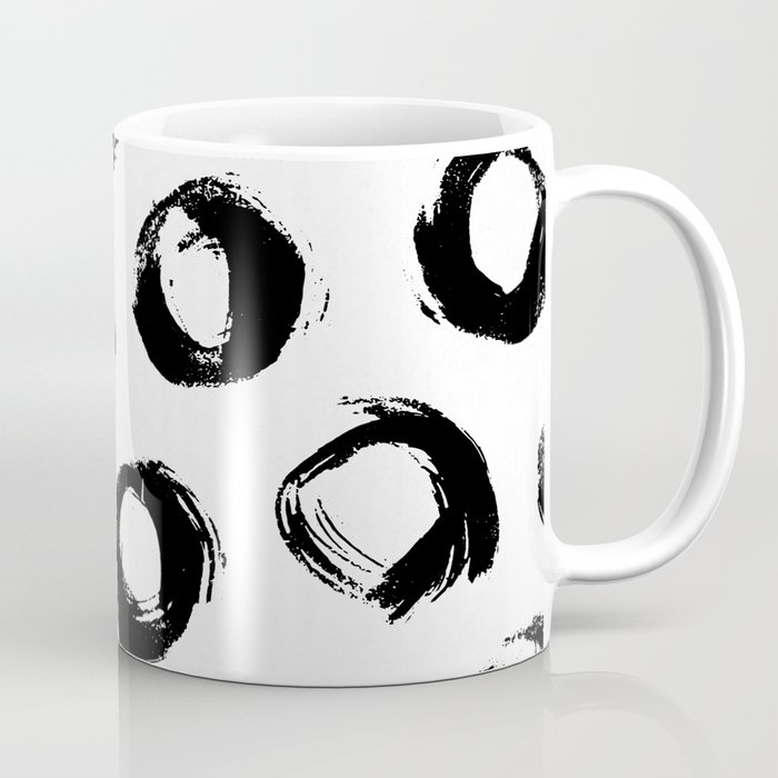 Brushed Dots Black and White Coffee Mug