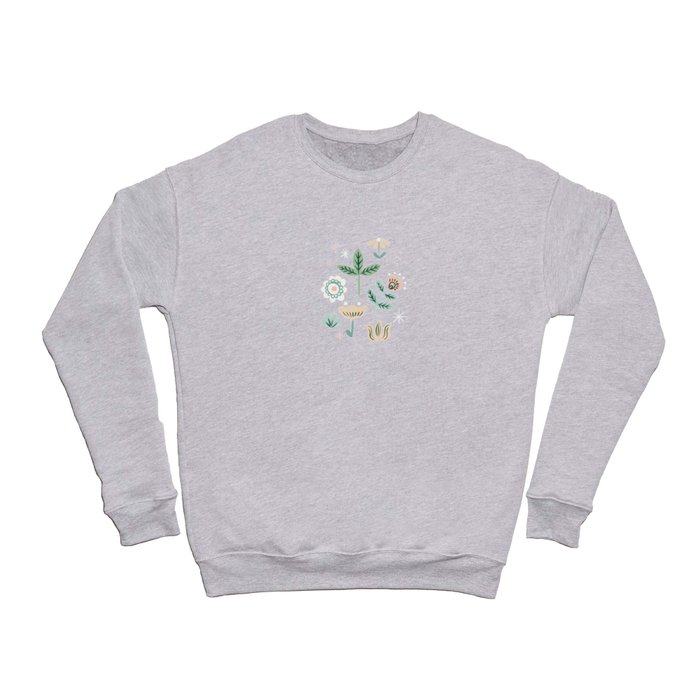 Folk Florals - Green Crewneck Sweatshirt