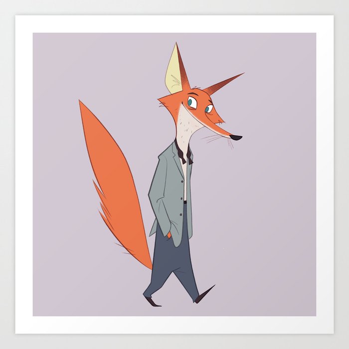 Posh Fox Art Print
