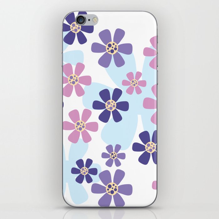 Designed with geometric and modern daisies, Very Peri color.  iPhone Skin