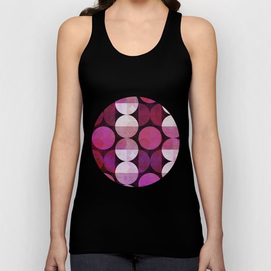 fashionable red pink grunge circle pattern Unisex Tank Top