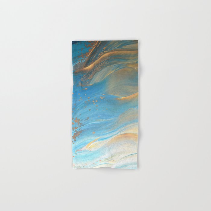 Fairy Wings Acrylic Pour Painting Hand Bath Towel By