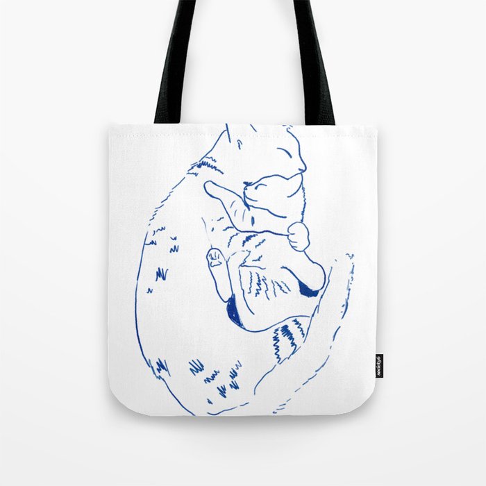 mom and kitten Tote Bag