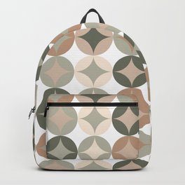 Retro Geometric Pattern Sage Green, Peach and Cream Backpack
