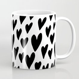 Valentines day hearts explosion - black and white Coffee Mug