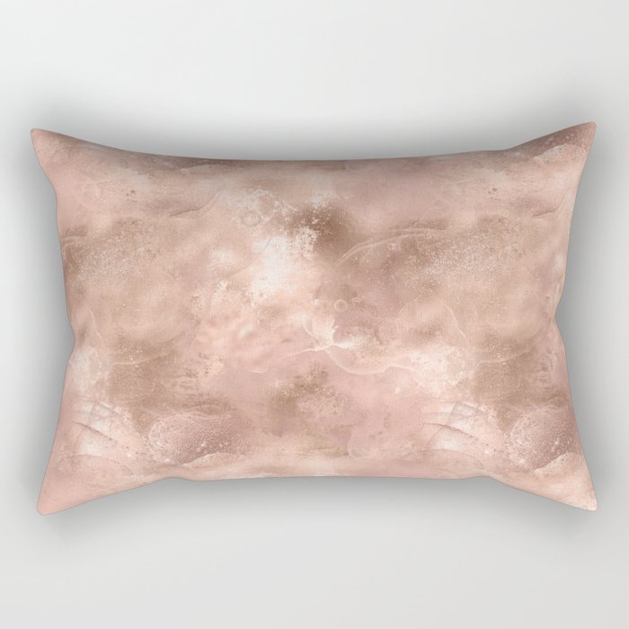 Glam Rose Gold Metallic Texture Rectangular Pillow