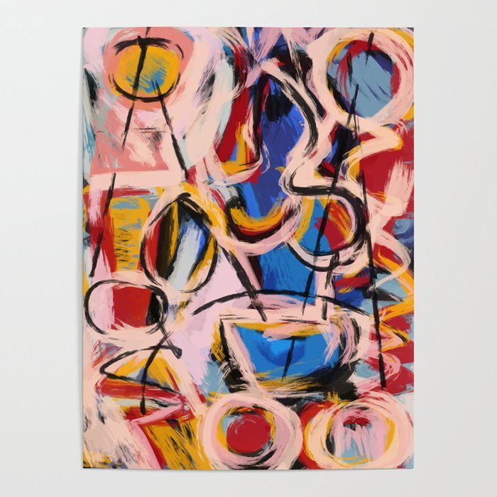 Abstract expressionist art with some speed and sound Poster