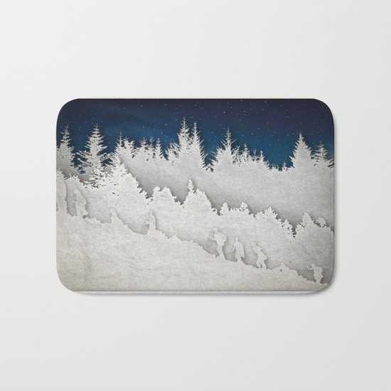 A Snowy Hike Bath Mat
