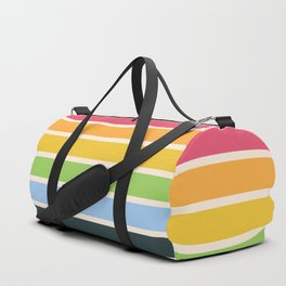 Tarama - Classic 70s Style Retro Stripes Duffle Bag