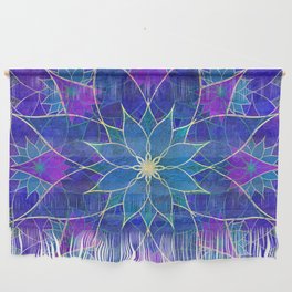 Lotus 2 - blue and purple Wall Hanging
