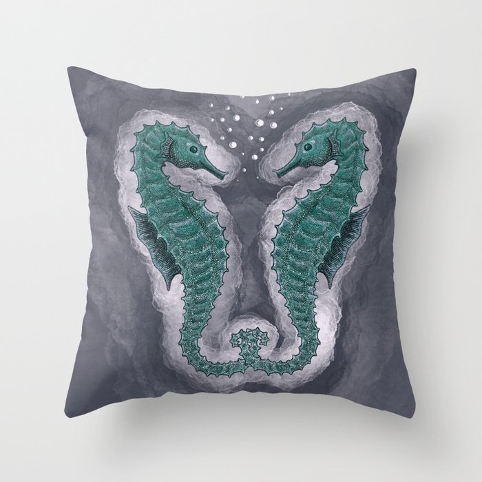 Seahorse gaze Throw Pillow