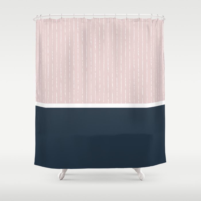 Pink and navy shower curtain hotsell