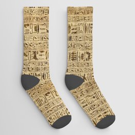 Egyptian hieroglyphs on papyrus Socks