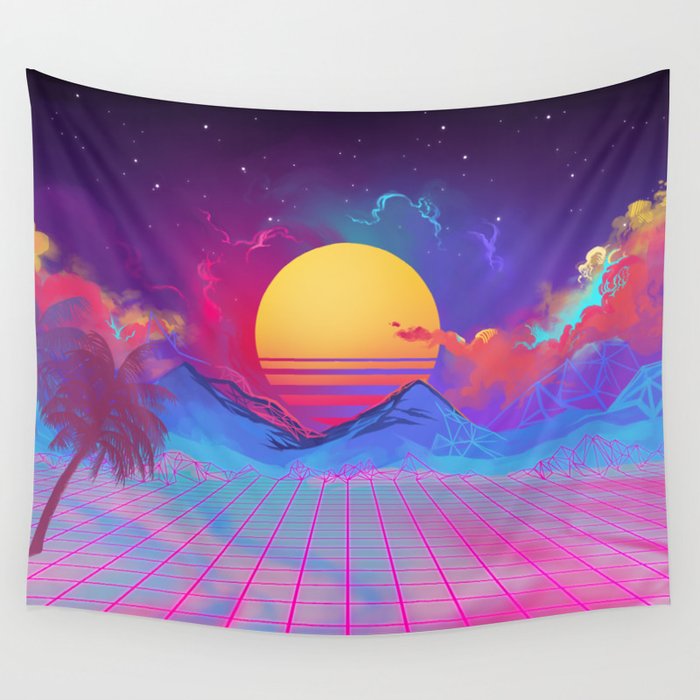 Vaporwave shop wall tapestry