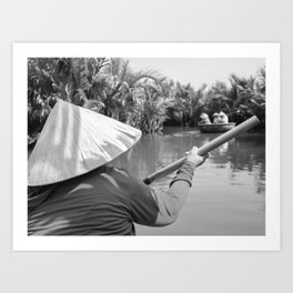 Iconic basket boat fishing in Hoi An | Tourism Vietnam | Travel photography | Fine Art | Photo Print |  Art Print | Vietnam, Hat, Paddle, Non La, Tourism, Fishing, River, Bamboo, Photo, Vietnamese 