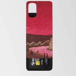 Moon on the River Seine, Paris, France blood red night sky reflection landscape painting by Henri Rousseau; La Seine à Suresnes Android Card Case