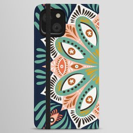 Floral Eye Mandala – Blue & Blush iPhone Wallet Case