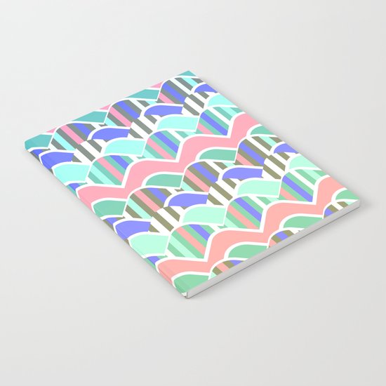 Colorful waves- upside down Notebook