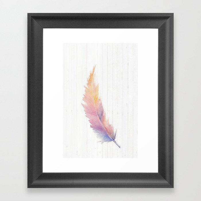 Feathery Rainbow Framed Art Print