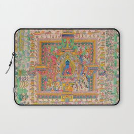 The Paradise of The Medicine Buddha - Tibetan Thangka Painting  Laptop Sleeve