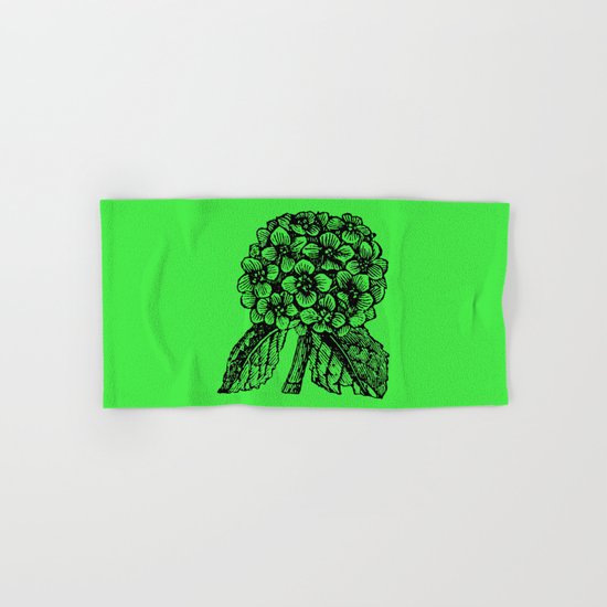 Green Hydrangea Hand & Bath Towel