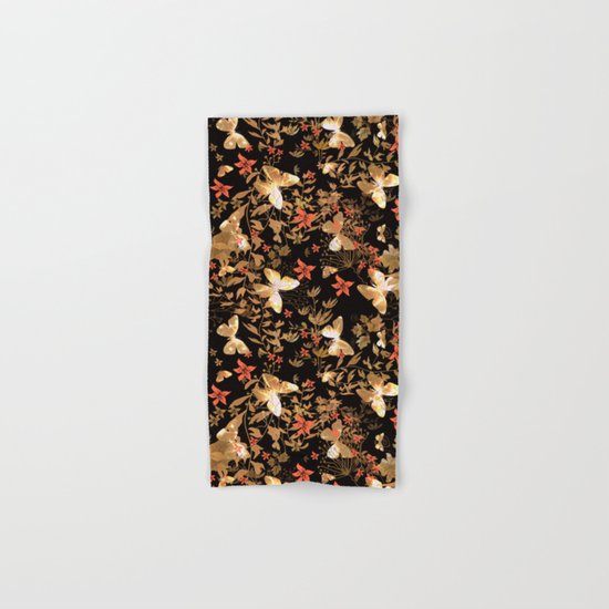 Golden butterfly in the night. Hand & Bath Towel