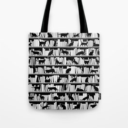 All I Need Is Books & Cats Bookish Book & Cat Lover Pattern Tote Bag