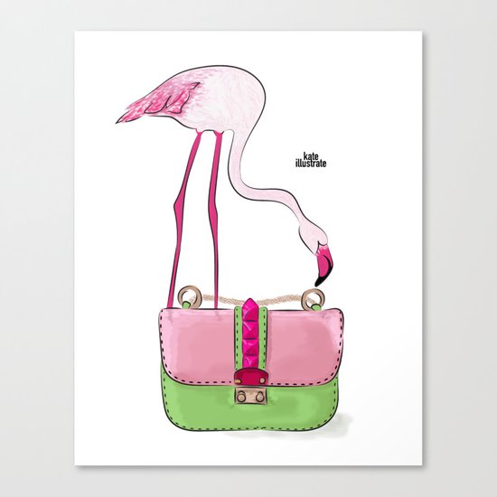 Flamingo bag Canvas Print