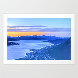 Calm Nordic Lakeview Sunset of Tromso, Norway Scandinavia Art Print