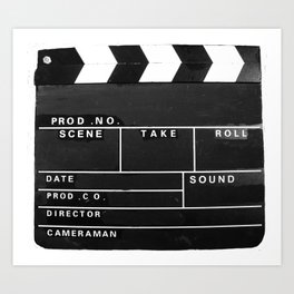 Film Movie Video production Clapper board Art Print
