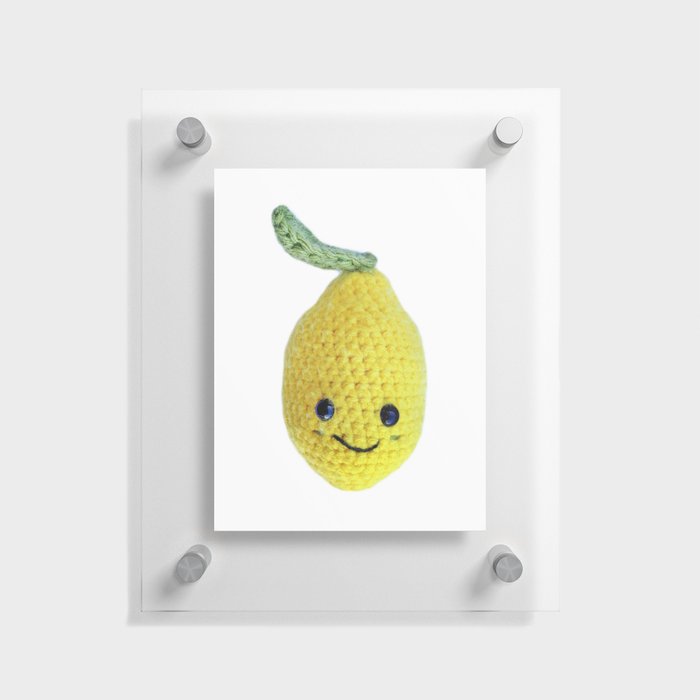Cute Yellow Lemon Amigurumi Character Floating Acrylic Print