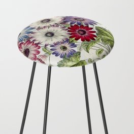 Colorful Chrysanthemums Counter Stool