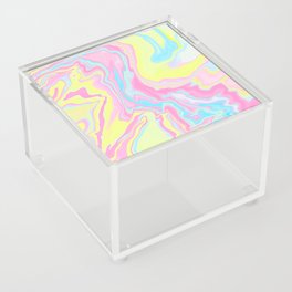 Pink and blue fluid marble pattern Acrylic Box