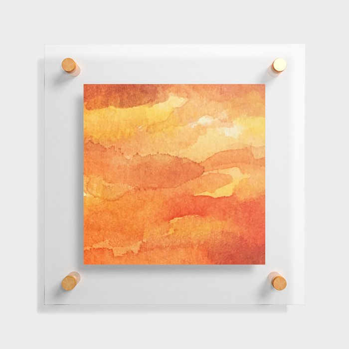Orange Yellow Gradient Marbled Pattern Art Floating Acrylic Print