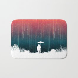 Meteoric rainfall Bath Mat | Outdoor, Sky, Digital, Meteorrain, Umbrella, Colorful, Outerspace, Stars, Meteor, Rain 