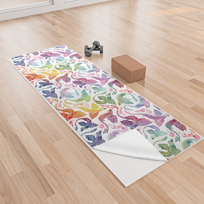 Dragon fire rainbow  Yoga Towel