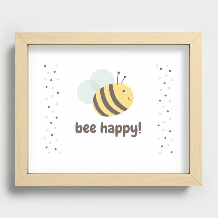 Bee Happy Recessed Framed Print