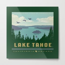 Vintage Lake Tahoe Travel Poster Metal Print