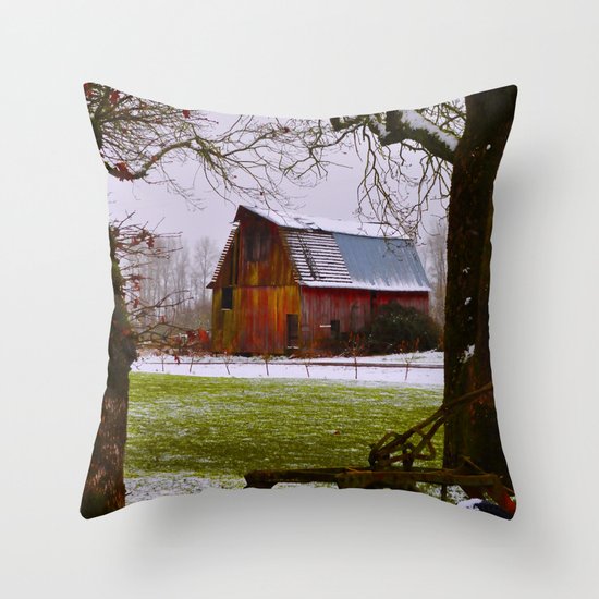 Remnants of a Simpler Time - The Barn Throw Pillow