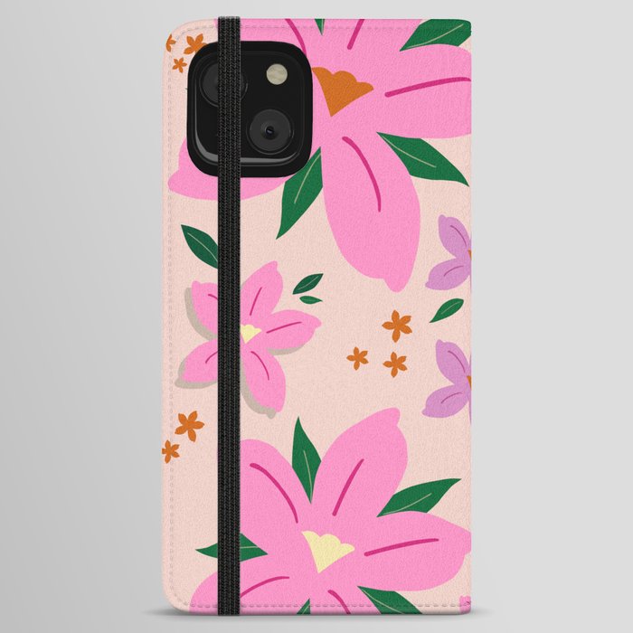 Flower Market Print Pink And Lavender Flower Rome Flower Market Abstract Floral Pattern Modern Decor iPhone Wallet Case