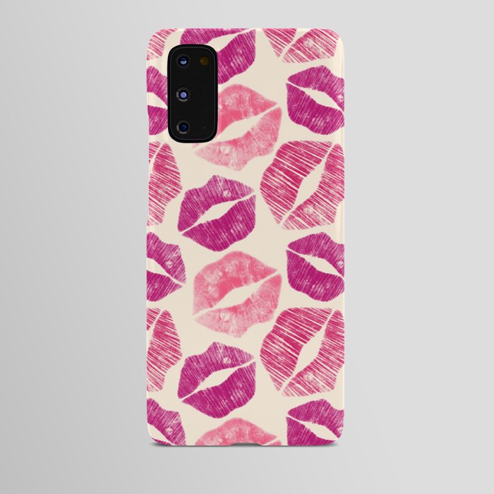 Pattern Lips in Pink Lipstick Android Case