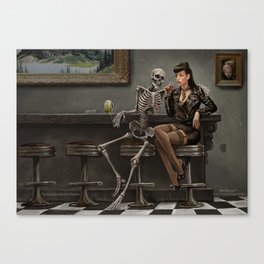The Inappropriate Behaviour of Skeletons Canvas Print