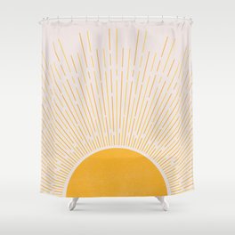 Sun Rise Art, Horizontal boho Sun Shower Curtain