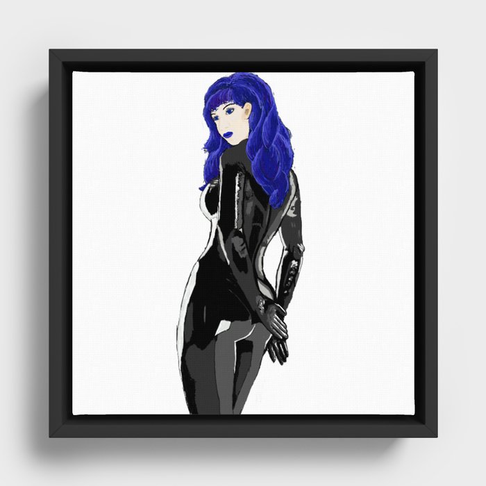 Miss Blue Framed Canvas