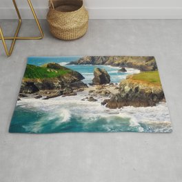 Great Britain Photography - Kynance Cove By The Beautiful Sea Area & Throw Rug
