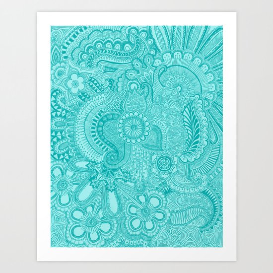 millions aqua Art Print
