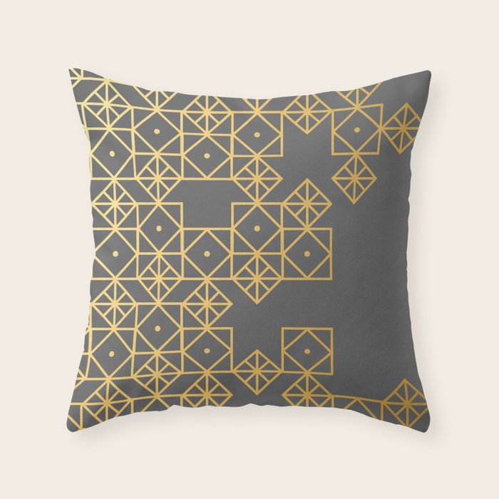 Geometric Gold Throw Pillow by Cat Coquillette Society6