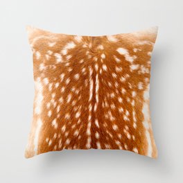 Natural deer skin, animal spotted fur pattern Throw Pillow