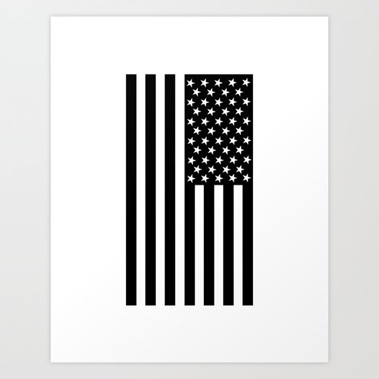 Black White American Flag Art Print By Chadnicol Society6