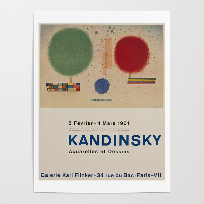 Aquarelles et Dessins - Galerie Karl Flinker (after) Wassily Kandinsky, 1961 Poster